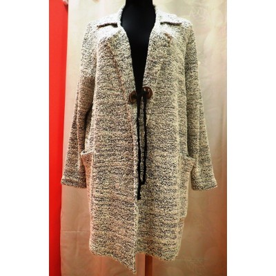 Pletený kabátik melír na zaviazanie